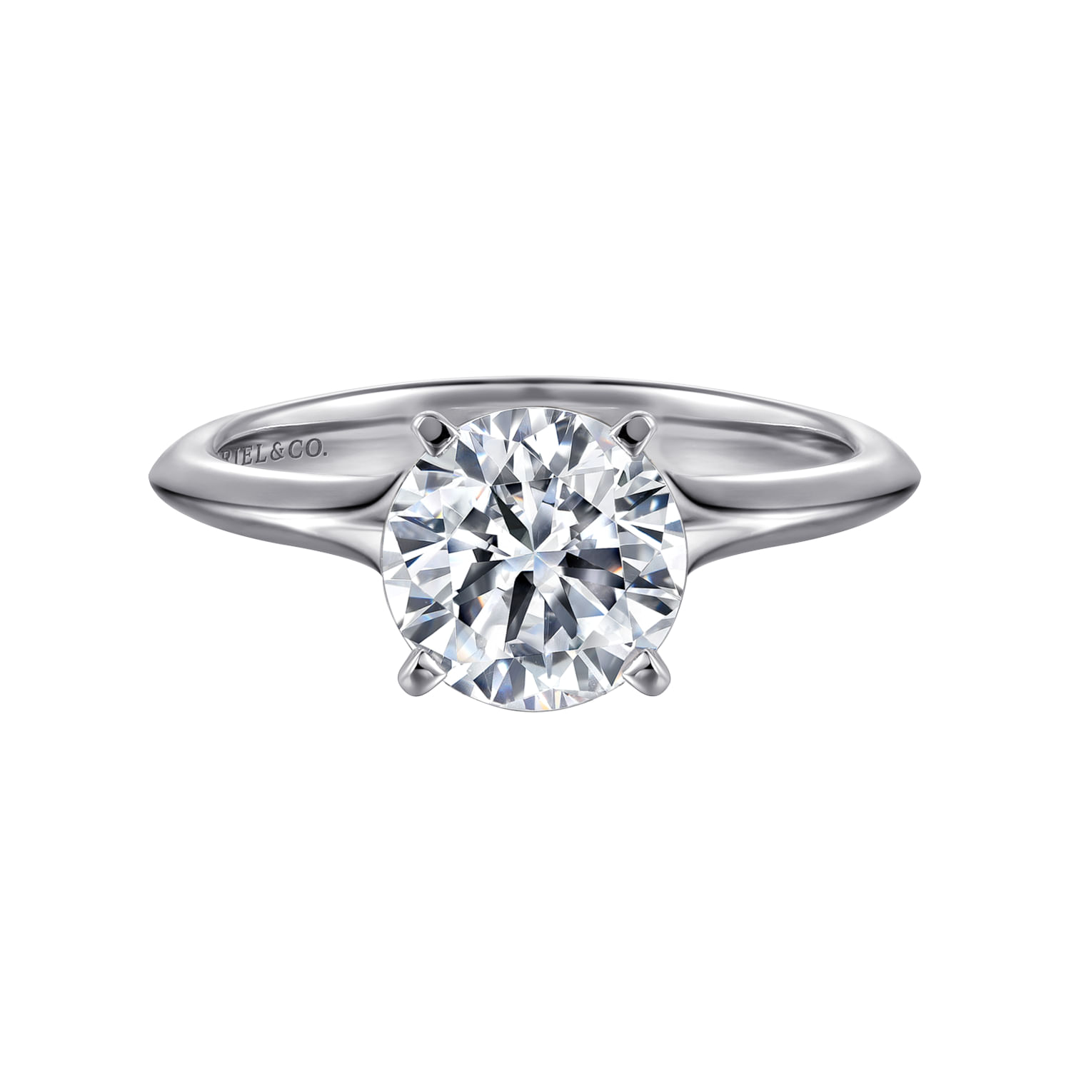 Ellis - Round Diamond Solitaire Engagement Ring in Platinum
