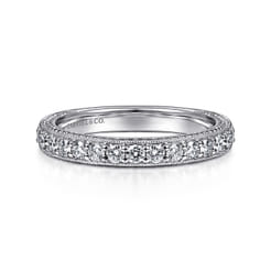 Ellise - Vintage Inspired 14K White Gold Diamond Anniversary Band