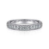 Ellise - Vintage Inspired 14K White Gold Diamond Anniversary Band