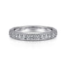 Straight Wedding Ring in 14k White Gold with Round Natural Diamond at Gabriel & Co.