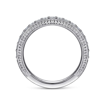 Ellise - Vintage Inspired 14K White Gold Diamond Anniversary Band