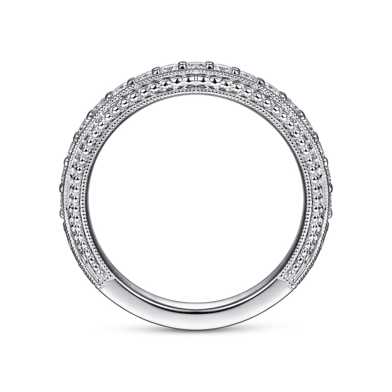 Straight Wedding Ring in 14k White Gold with Round Natural Diamond at Gabriel & Co. - Shot 2