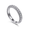 Straight Wedding Ring in 14k White Gold with Round Natural Diamond at Gabriel & Co.