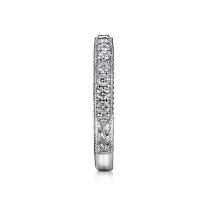 Ellise - Vintage Inspired 14K White Gold Diamond Anniversary Band