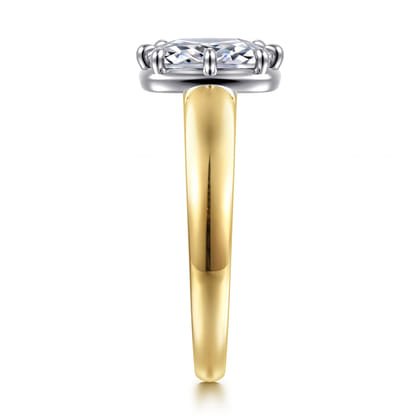 Elowen - 14K Yellow Gold Elongated Cushion Solitaire Diamond Engagement Ring