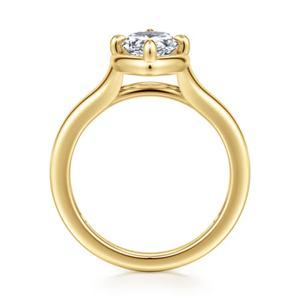 Elsa - 14K Yellow Gold Compass Bezel Prong Marquise Shape Solitaire Diamond Engagement Ring