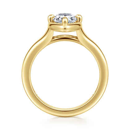 Elsa - 14K Yellow Gold Compass Bezel Prong Pear Shape Solitaire Diamond Engagement Ring
