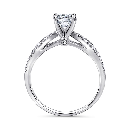 Elyse - 14K White Gold Round Split Shank Diamond Engagement Ring - 0.14 ct - Shot 2