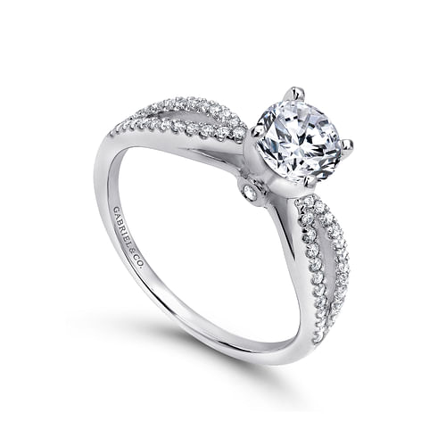 Elyse - 14K White Gold Round Split Shank Diamond Engagement Ring - 0.14 ct - Shot 3