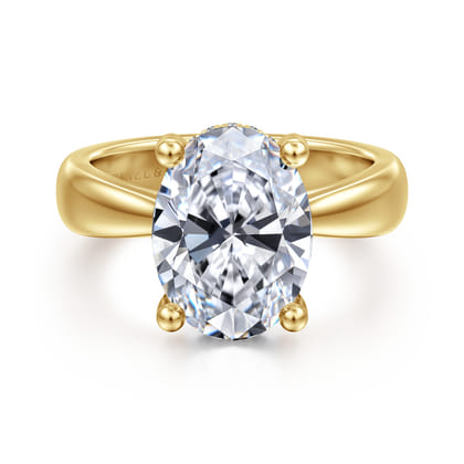 Elysian - 14K Yellow Gold Oval Diamond Engagement Ring