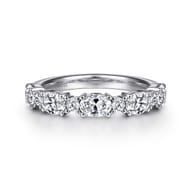 Emani - 14K White Gold Oval and Round Diamond Anniversary Band
