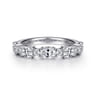 Fancy Wedding Ring in 14k White Gold with Oval Natural Diamond at Gabriel & Co.
