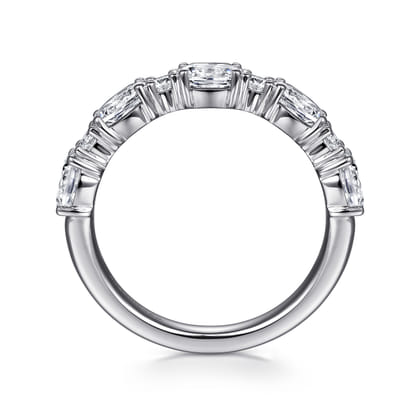 Emani - 14K White Gold Oval and Round Diamond Anniversary Band
