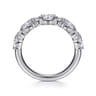 Fancy Wedding Ring in 14k White Gold with Oval Natural Diamond at Gabriel & Co.