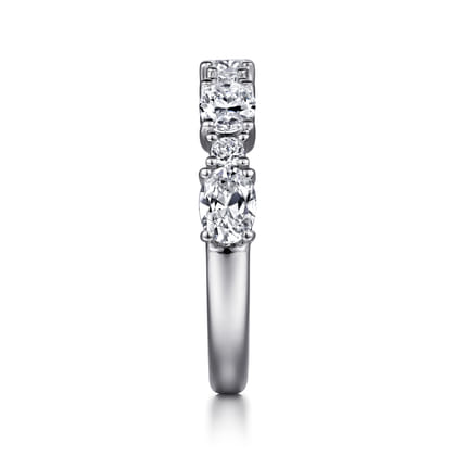 Emani - 14K White Gold Oval and Round Diamond Anniversary Band