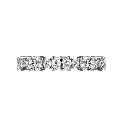 Emani - 14K White Gold Oval and Round Diamond Anniversary Band