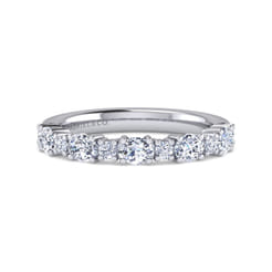 Emani - 14K White Gold Oval and Round Diamond Anniversary Band