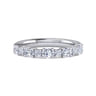 Straight Wedding Ring in 14k White Gold with Oval Natural Diamond at Gabriel & Co.