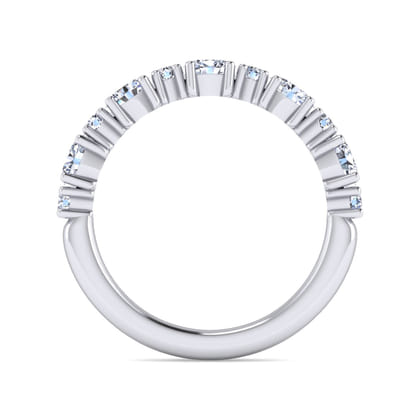 Emani - 14K White Gold Oval and Round Diamond Anniversary Band