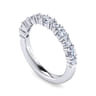 Straight Wedding Ring in 14k White Gold with Oval Natural Diamond at Gabriel & Co.