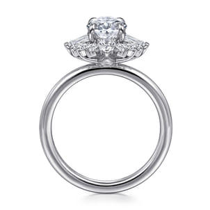 Emarie - 14K White Gold Oval Halo Diamond Engagement Ring