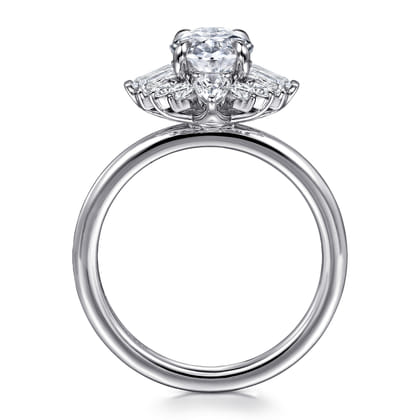 Emarie - 14K White Gold Oval Halo Diamond Engagement Ring