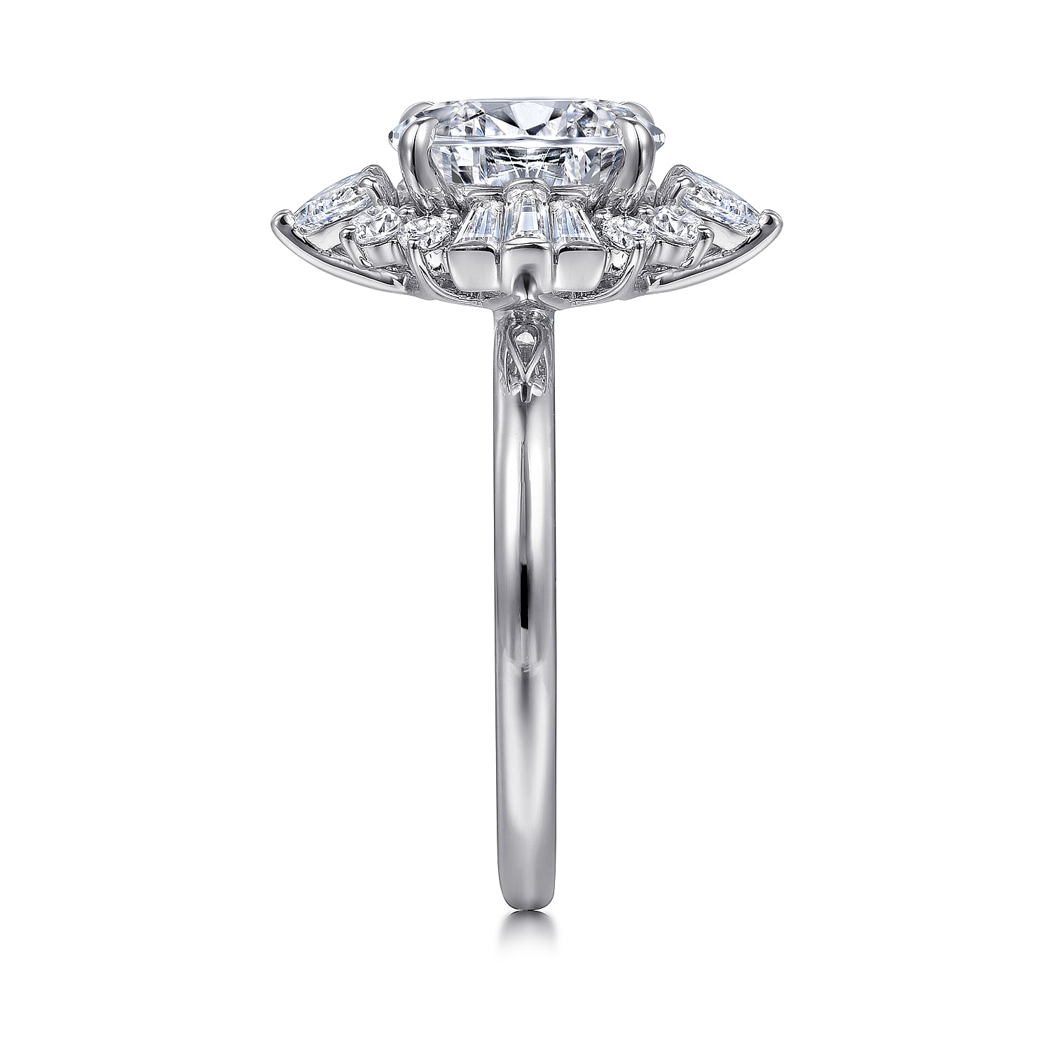 Emarie - 14K White Gold Oval Halo Diamond Engagement Ring