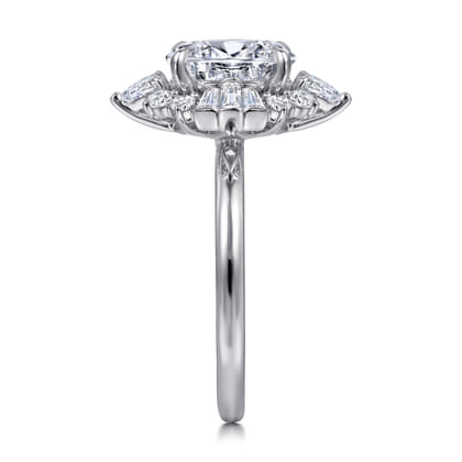 Emarie - 14K White Gold Oval Halo Diamond Engagement Ring