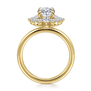 Emarie - 14K Yellow Gold Oval Halo Diamond Engagement Ring