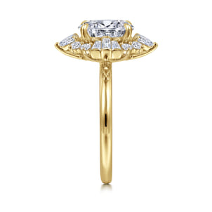 Emarie - 14K Yellow Gold Oval Halo Diamond Engagement Ring