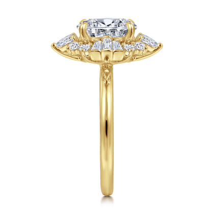 Emarie - 14K Yellow Gold Oval Halo Diamond Engagement Ring