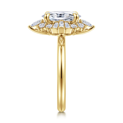 Emarie - 14K Yellow Gold Oval Halo Diamond Engagement Ring