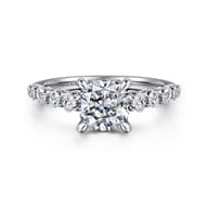 Emberlie - 14K White Gold Cushion Cut Diamond Engagement Ring