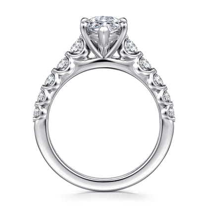 Emberlie - 14K White Gold Marquise Shape Diamond Engagement Ring
