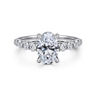 Emberlie - 14K White Gold Oval Diamond Engagement Ring