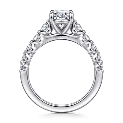 Emberlie - 14K White Gold Oval Diamond Engagement Ring