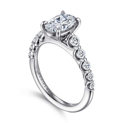 Emberlie - 14K White Gold Oval Diamond Engagement Ring