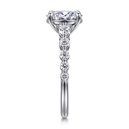 Emberlie - 14K White Gold Oval Diamond Engagement Ring