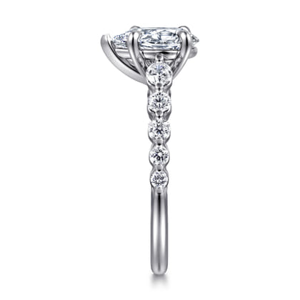 Emberlie - 14K White Gold Pear Shape Diamond Engagement Ring