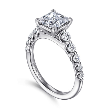 Emberlie - 14K White Gold Princess Cut Diamond Engagement Ring