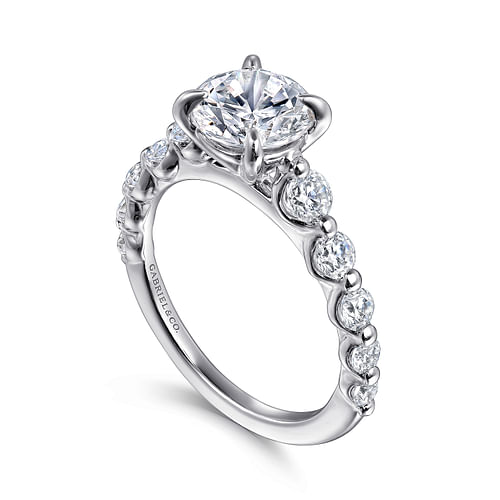 Emberlie - 14K White Gold Round Diamond Engagement Ring - 0.78 ct - Shot 3