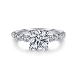 Emberlie - 14K White Gold Round Diamond Engagement Ring