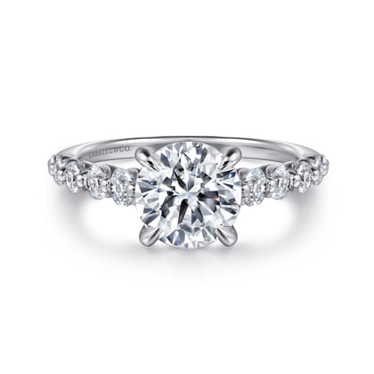 Emberlie - 14K White Gold Round Diamond Engagement Ring
