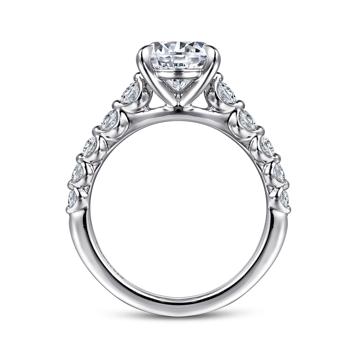 Emberlie - 14K White Gold Round Diamond Engagement Ring