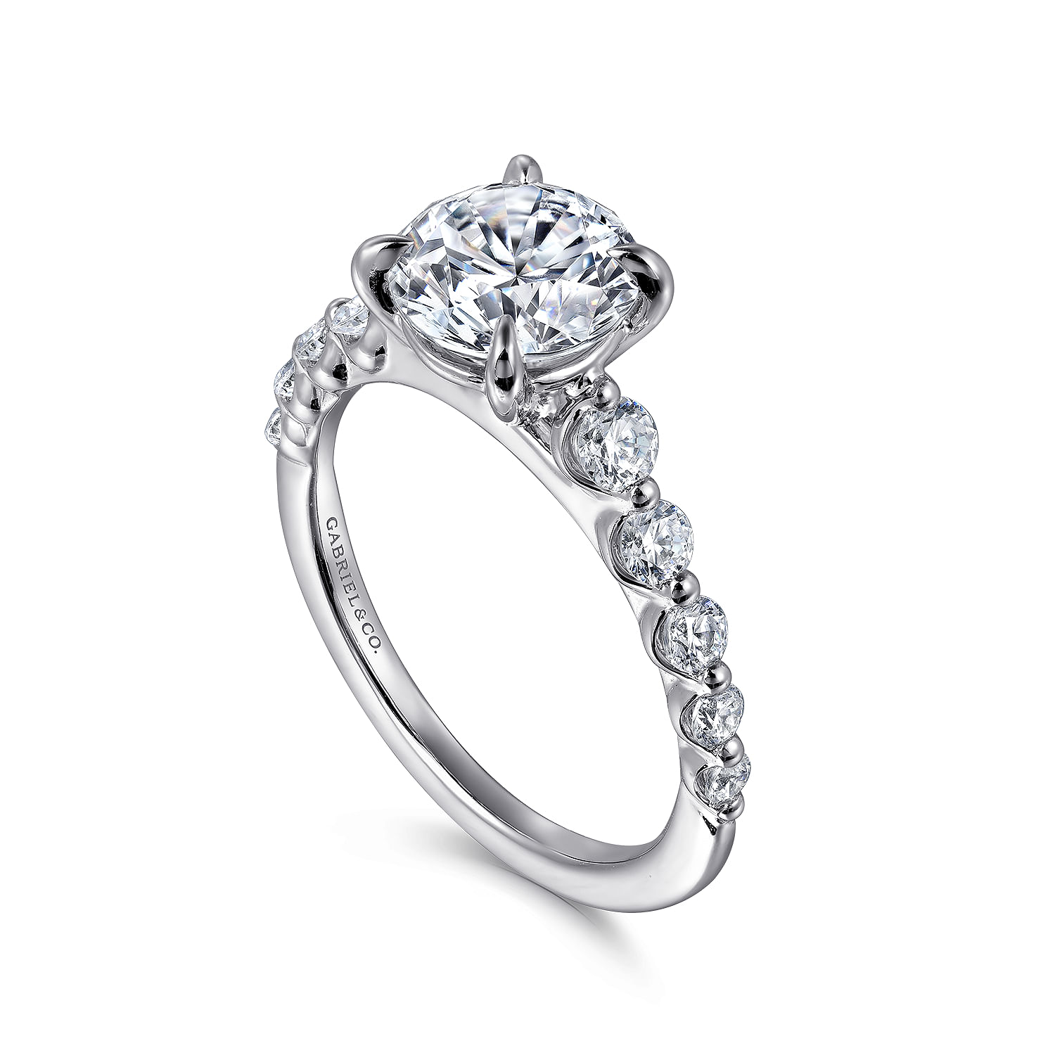 Emberlie - 14K White Gold Round Diamond Engagement Ring