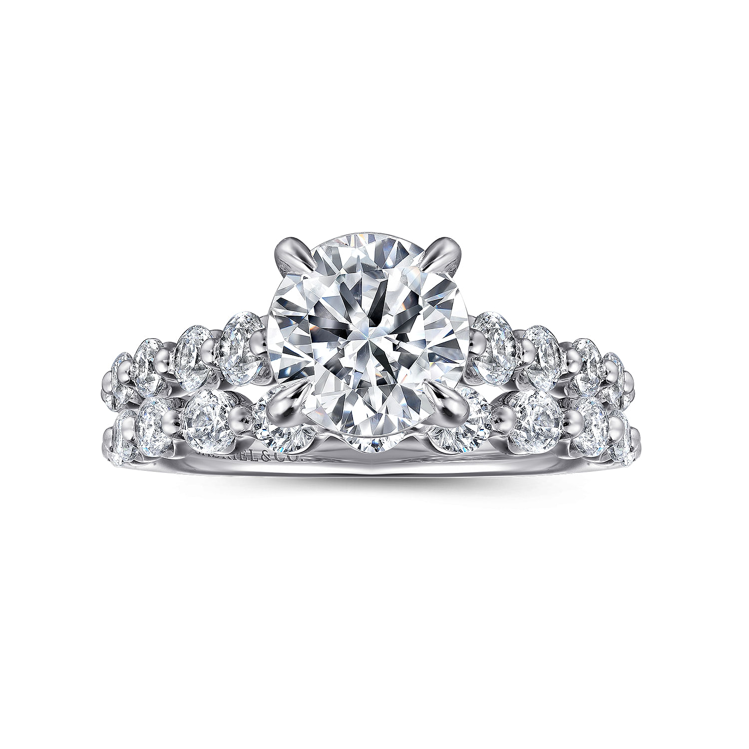 Emberlie - 14K White Gold Round Diamond Engagement Ring