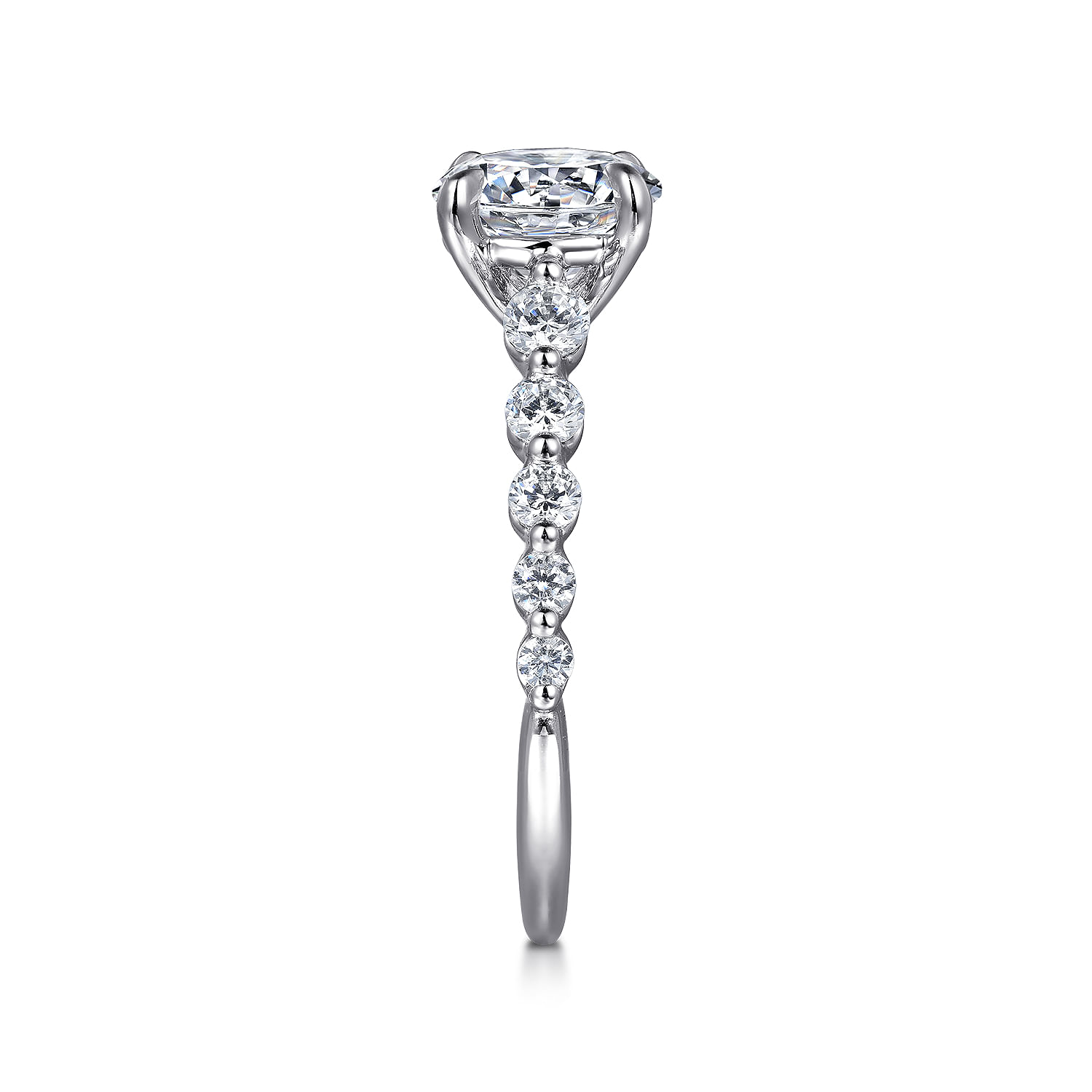 Emberlie - 14K White Gold Round Diamond Engagement Ring