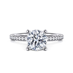 Emberlynn - 14K White Gold Round Cut Diamond Engagement Ring