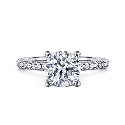 Emberlynn - 14K White Gold Round Cut Diamond Engagement Ring