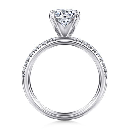 Emberlynn - 14K White Gold Round Cut Diamond Engagement Ring